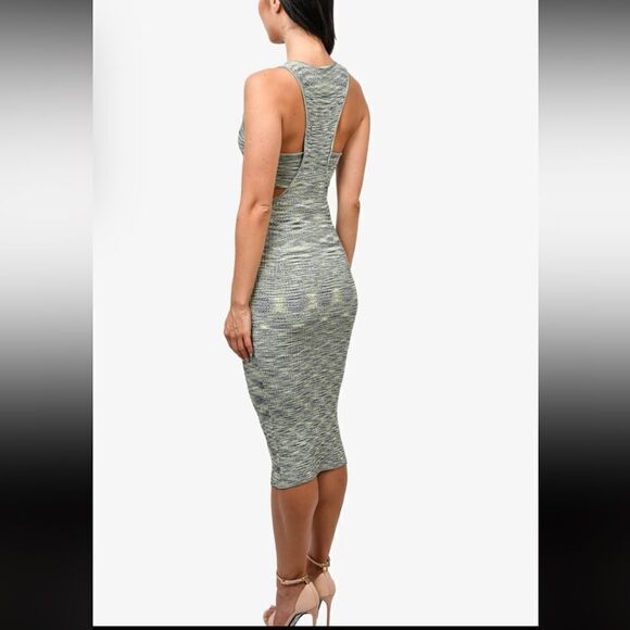 NWT Jonathan Simkhai Cut Out Detail MIDI Dress Large Green/Blue - Picture 6 of 16